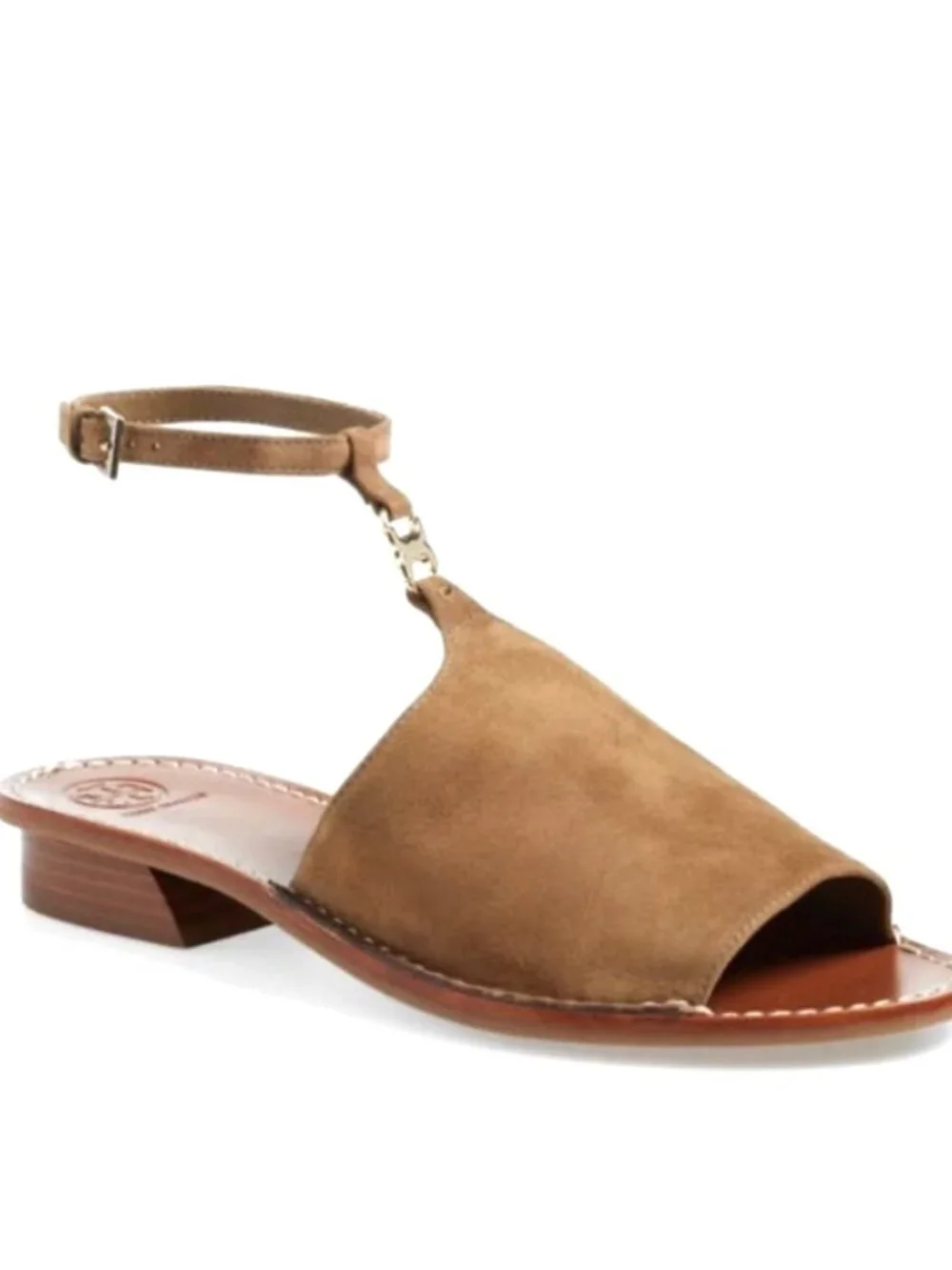 Tory Burch Gemini Link Ankle Strap Suede Sandal